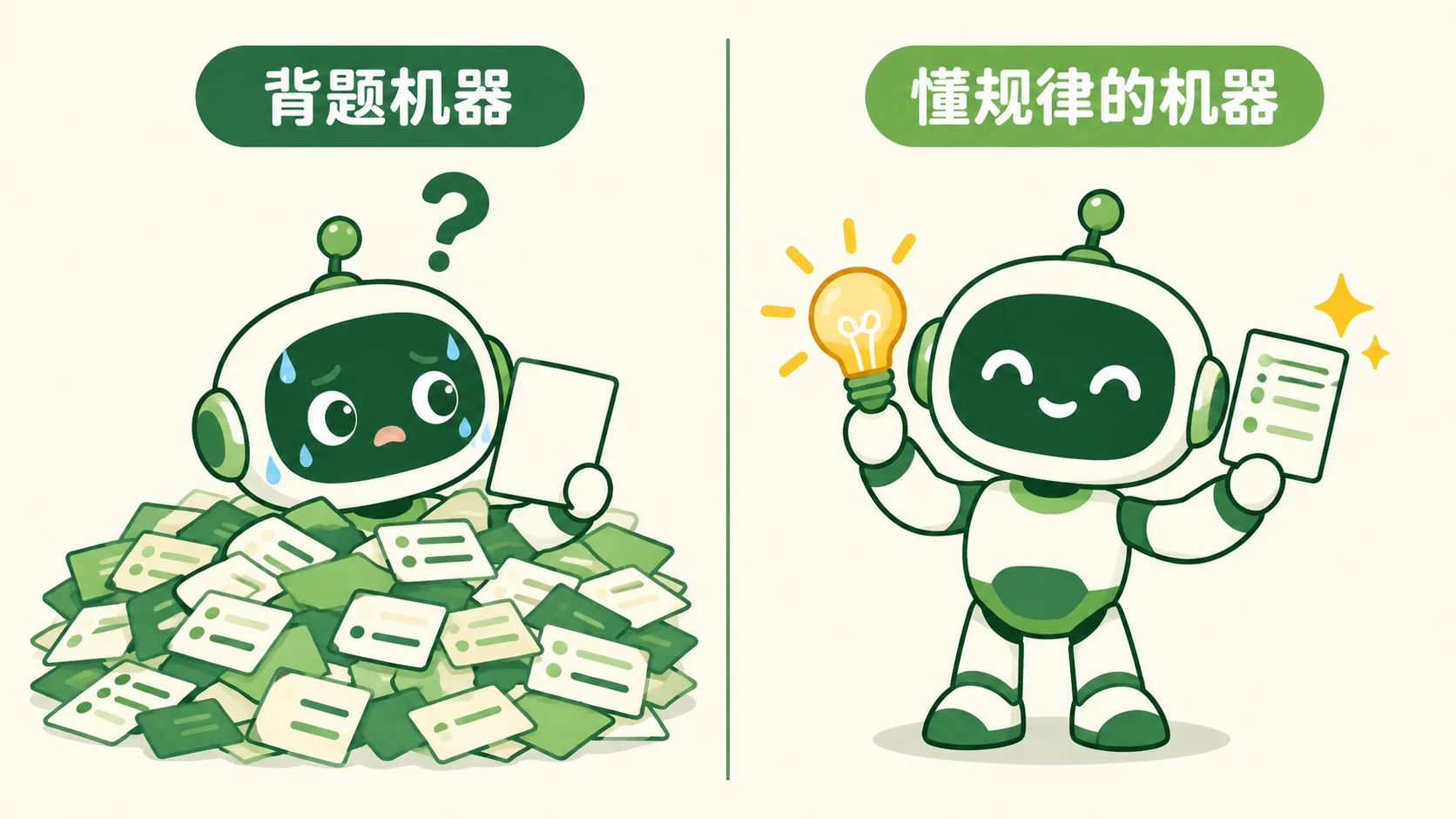 背题机器 vs 懂规律的机器