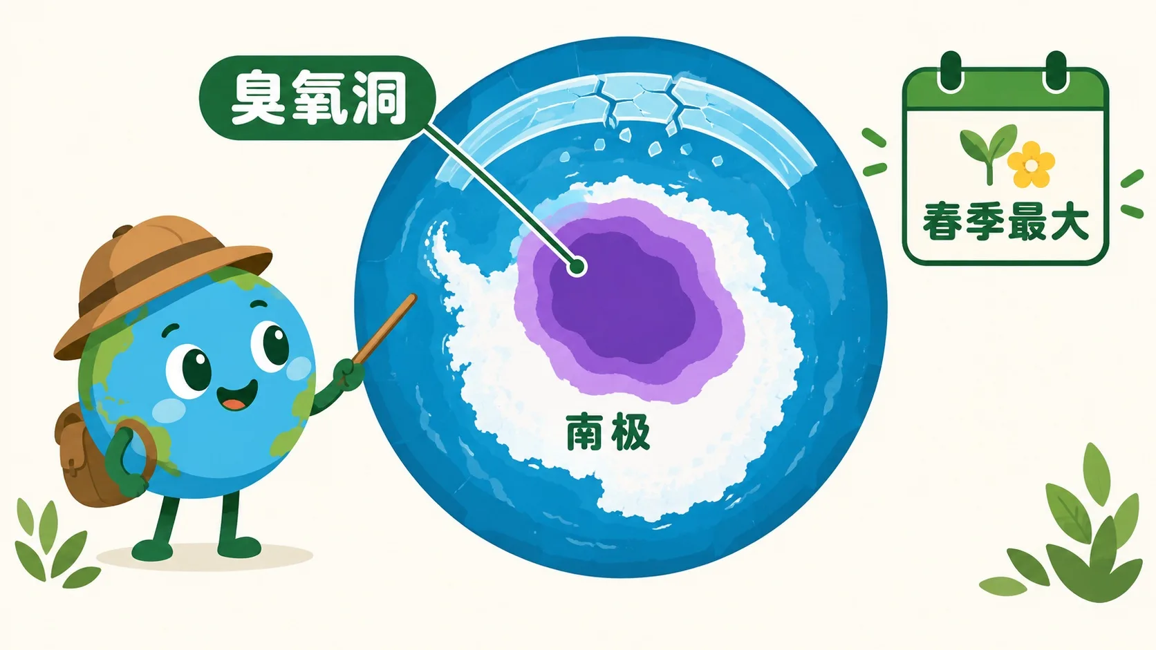 南极上空臭氧洞地图