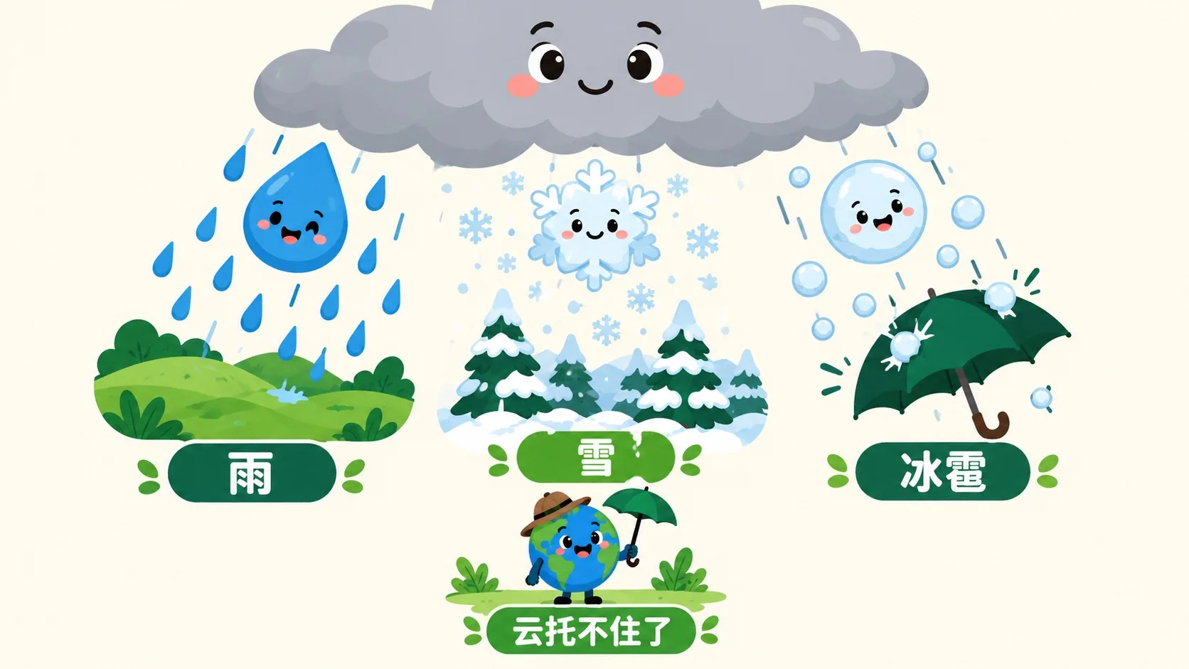 雨雪冰雹三兄弟