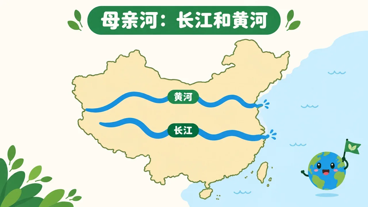 母亲河：长江和黄河地图