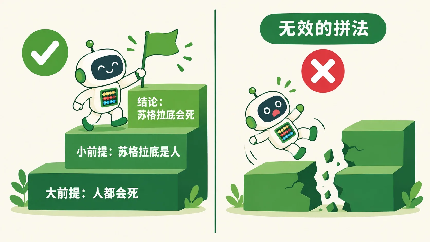 有效推理与无效推理：台阶对比
