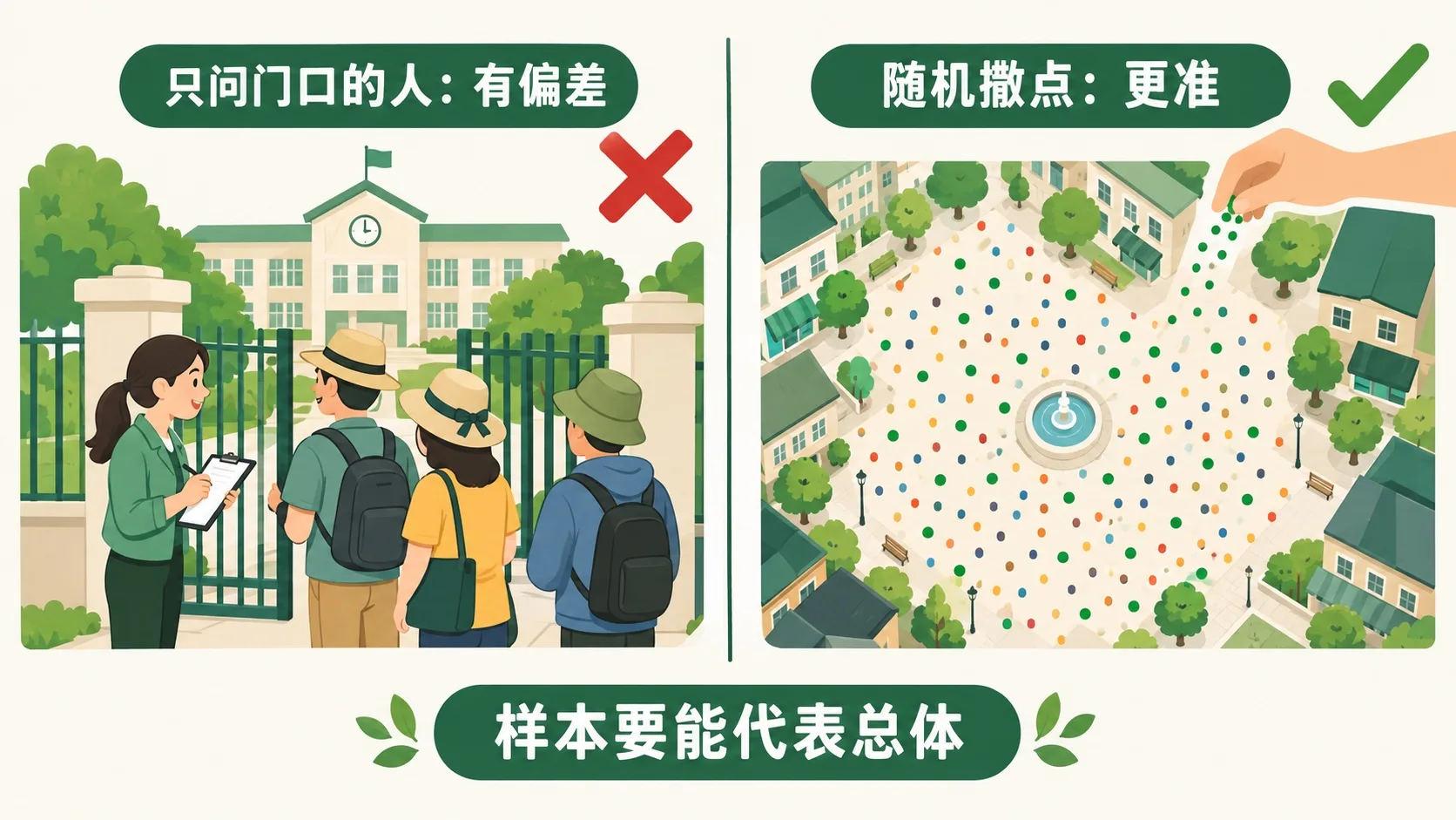 只问门口的人有偏差，随机撒点更准