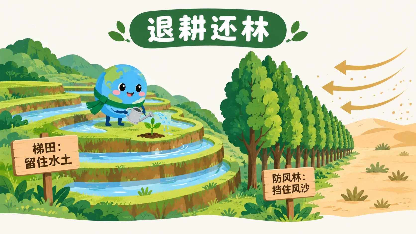 梯田、防风林与退耕还林