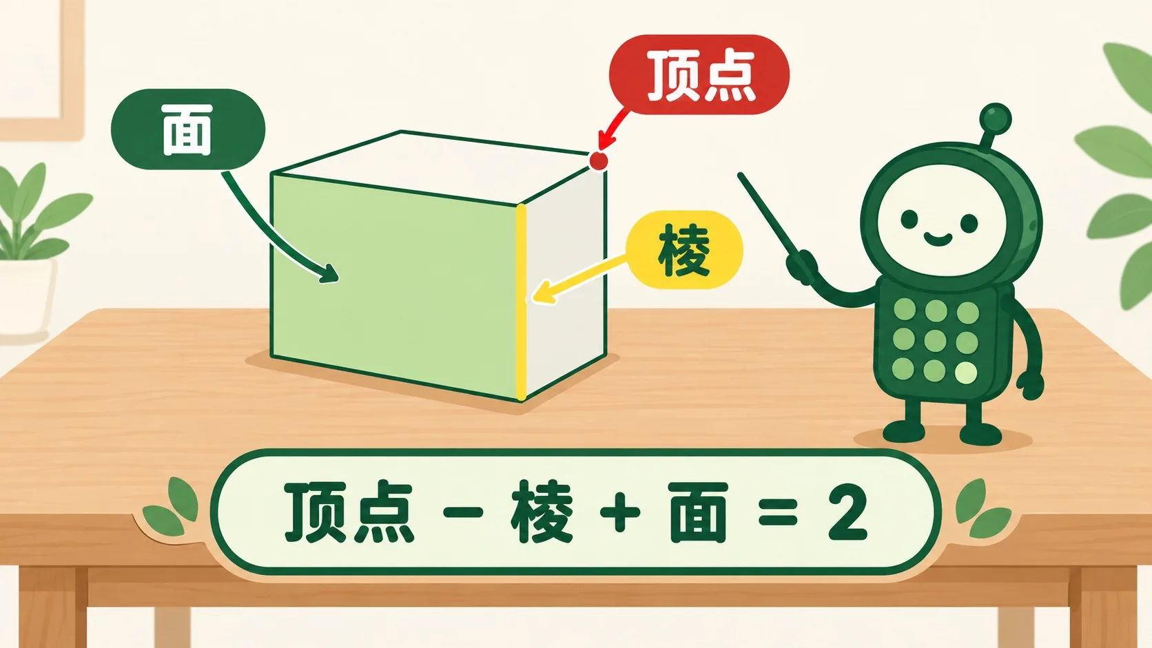 面、棱、顶点：长方体标注