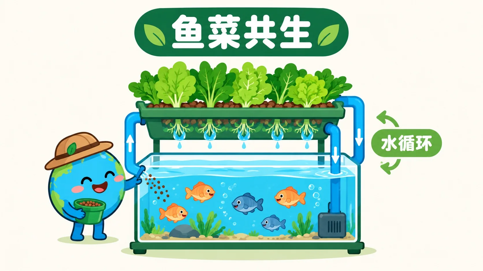 鱼菜共生：水循环