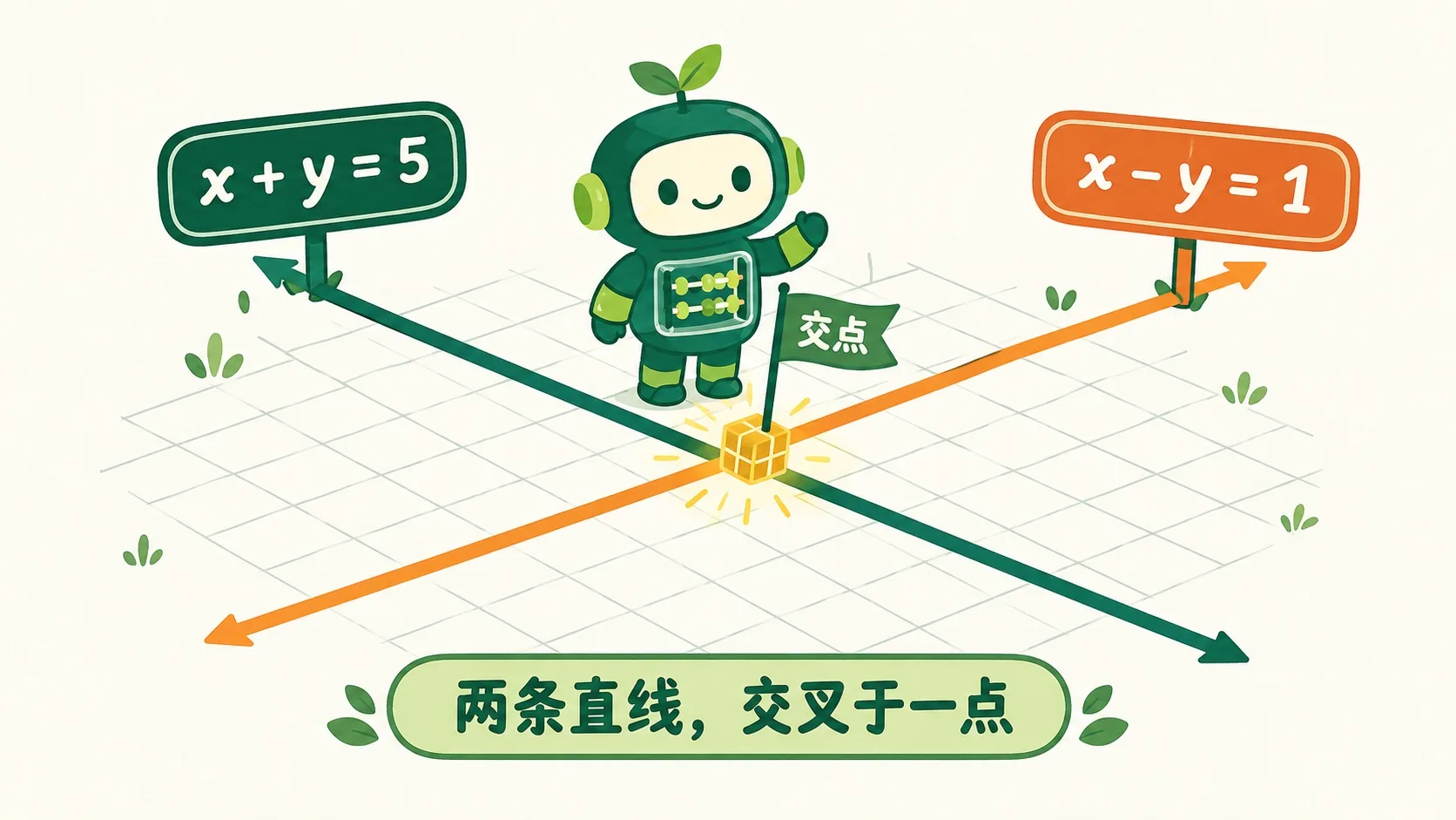 两条直线交叉于一点