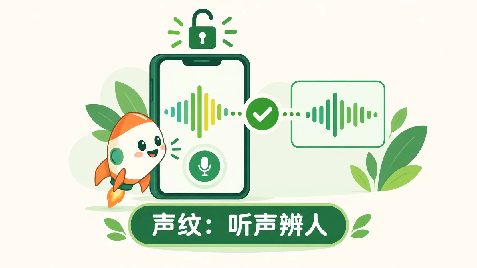 声纹识别：手机把说话声的波形与存档声纹比对