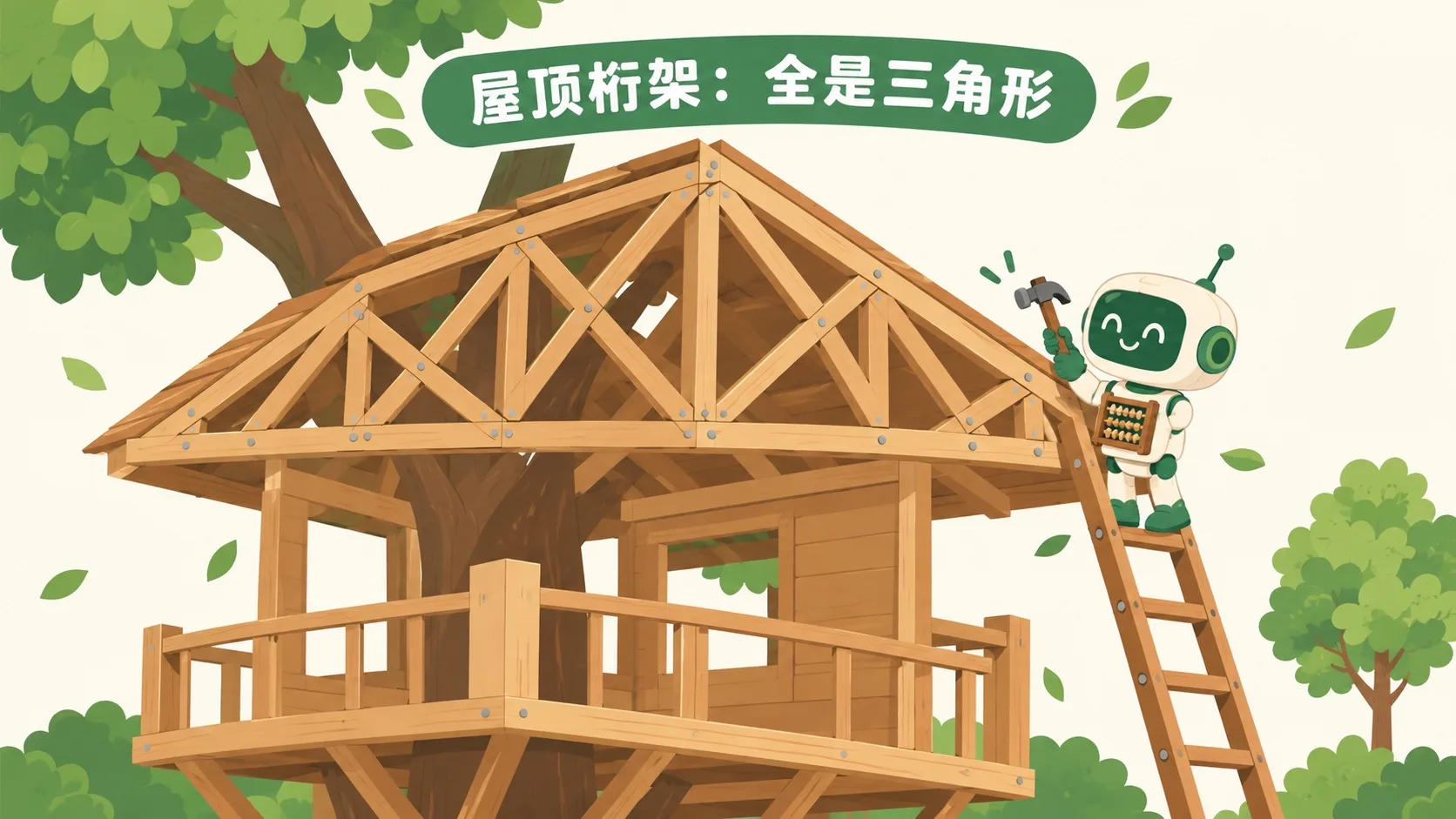 屋顶桁架：全是三角形